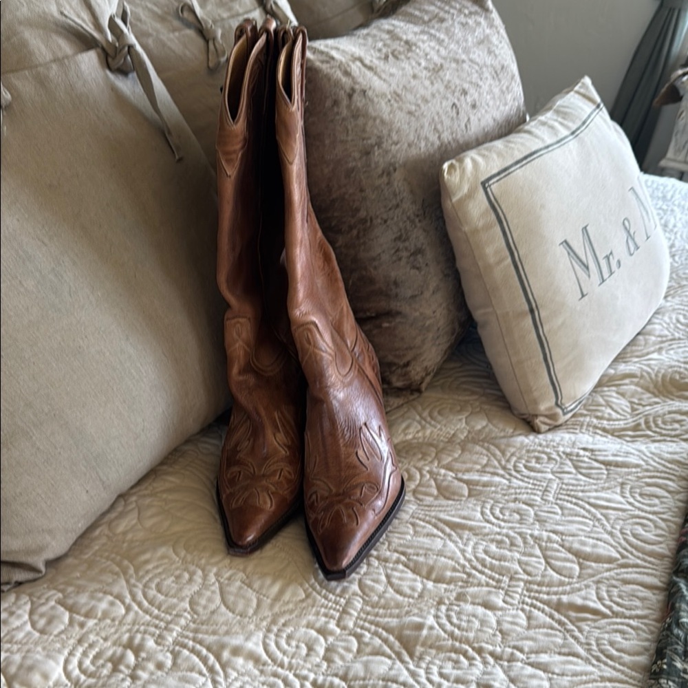 Vintage Brown Leather Combat & Moto Boots